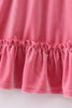 Premium Pink velvet ruffle dress