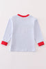 Premium red stripe farm applique boy top