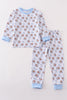 Premium blue christmas santa claus print boy pajama set