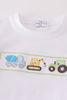 Premium White excavator embroidery boy set