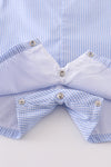 Premium Blue duck embroidery boy gingham jonjon