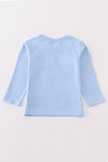 Premium Blue duck applique boy top