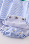 Premium Blue duck embroidery boy gingham bubble