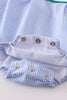 Premium Blue duck embroidery boy gingham bubble