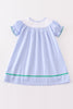 Premium Blue duck embroidery girl dress