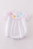 Premium white valentine heart embroidery girl bubble