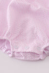 Premium pink stripe bunny embroidery girl bubble