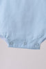 Blue ribbon ruffle bow bubble