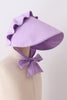 Purple ruffle bow bonnet