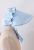 Blue ruffle bow bonnet