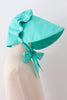 Green ruffle bow bonnet