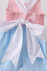Pink & blue ruffle bow bubble
