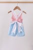 Pink & blue ruffle bow bubble