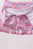 Pink flag star print skorts
