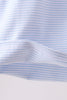 Blue stripe apple embroidery shirt