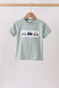Green vehicle embroidery top