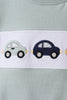 Green vehicle embroidery top
