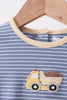 Blue stripe truck embroidery bubble