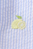 Blue stripe seersucker lemon embroidery scalloped bloomer set
