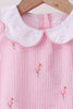 Pink stripe seersucker flamingo dress