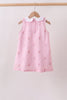 Pink stripe seersucker flamingo dress