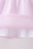 Pink stripe seersucker bow ruffle shorts set