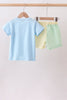 Colorblock pocket shorts set