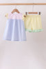 Colorblock ruffle shorts set