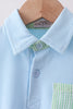 Blue pocket button down shirt