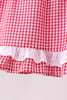 Red watermelon ruffle gingham bloomer set