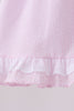 Pink lemon ruffle gingham bloomer set