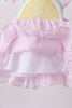 Pink lemon ruffle gingham bloomer set