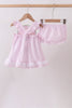 Pink lemon ruffle gingham bloomer set