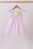 Pink lemon ruffle gingham dress
