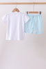 Blue lemon embroidery shorts set