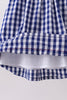 Black flag fireworks embroidery gingham dress
