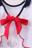 Red flag fireworks embroidery ruffle shorts set
