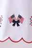 Red flag fireworks embroidery ruffle bloomer set