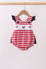 Red stripe flag fireworks embroidery ruffle bubble