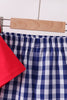 Red flag fireworks embroidery shorts set