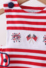 Red stripe flag fireworks embroidery jonjon