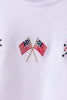 White flag fireworks embroidery bubble