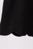 Black flutter sleeve scalloped top