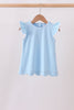 Mint flutter sleeve scalloped top