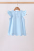 Mint flutter sleeve scalloped top