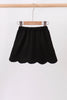 Black scallop hem bow skort