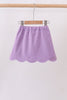 Dark purple scallop hem bow skort