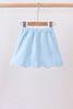 Mint scallop hem bow skort