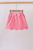 Deep pink scallop hem bow skort