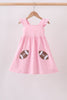 Pink football applique everyone has fun dress